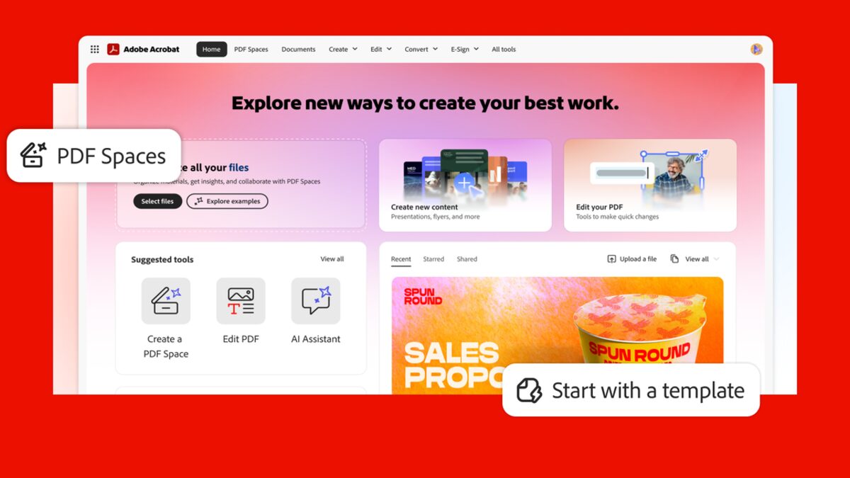 Adobe Acrobat product hero card showing the red Acrobat icon.