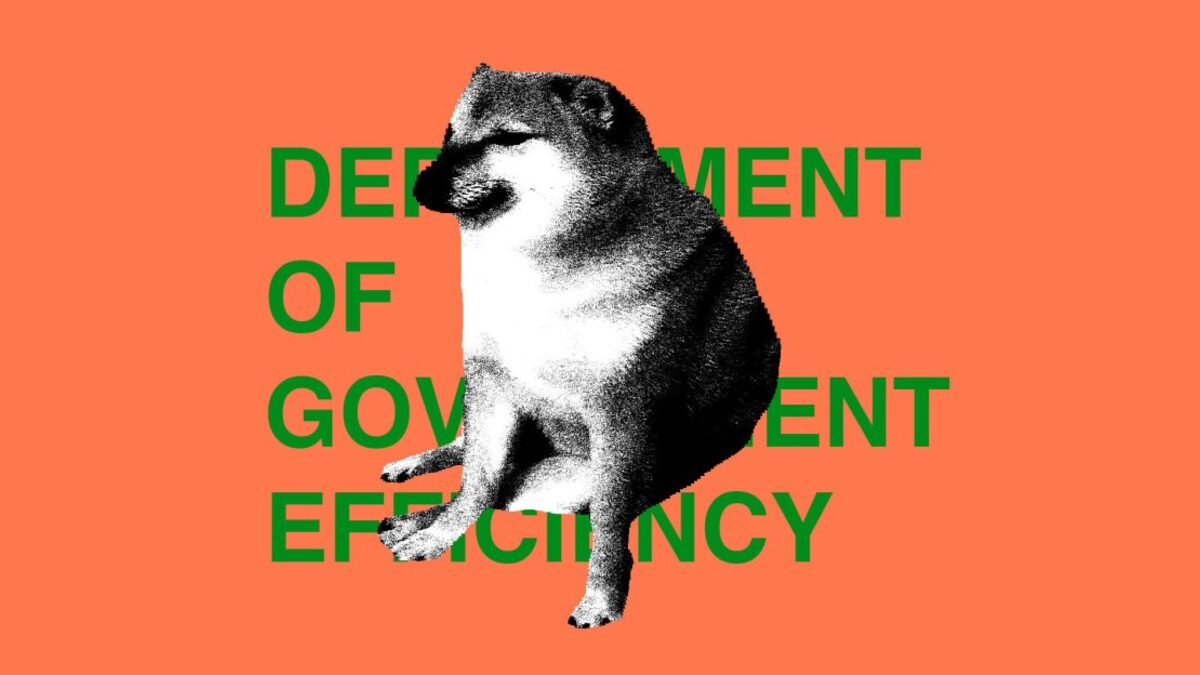 Illustration representing DOGE and government technology