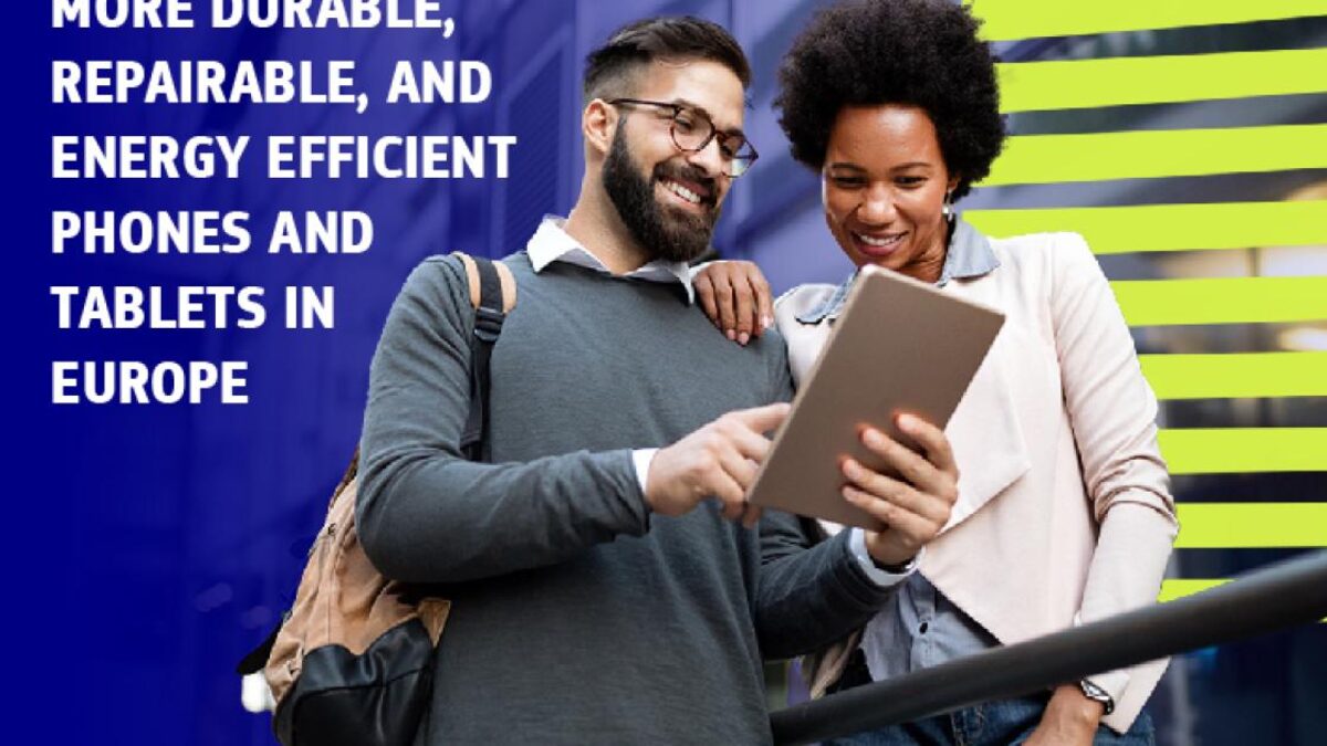 European Commission illustration for new EU rules on durable, energy-efficient, repairable smartphones and tablets