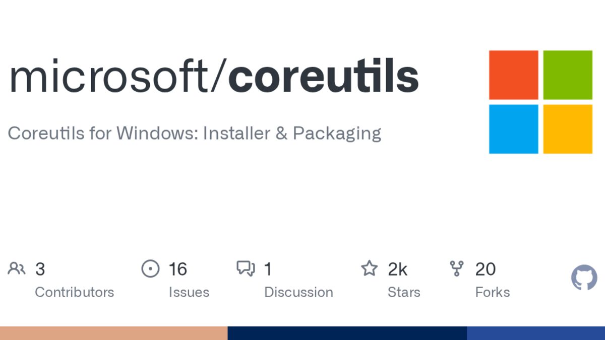 The microsoft/coreutils GitHub repository page