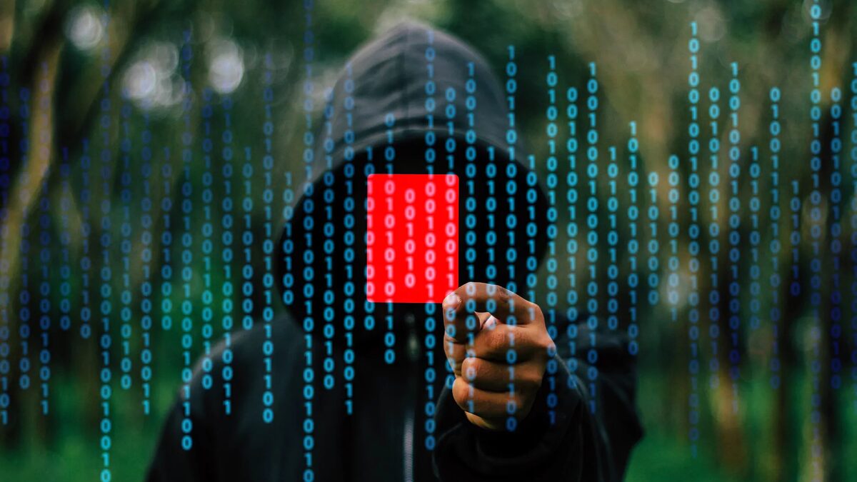 Stylized illustration of remote code execution attack flow