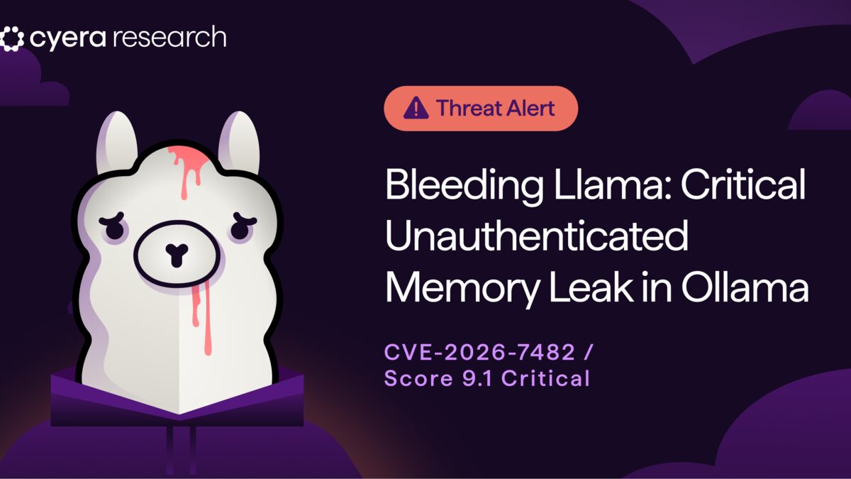 Cyera Research disclosure illustration for the Bleeding Llama vulnerability in Ollama's model execution pipeline