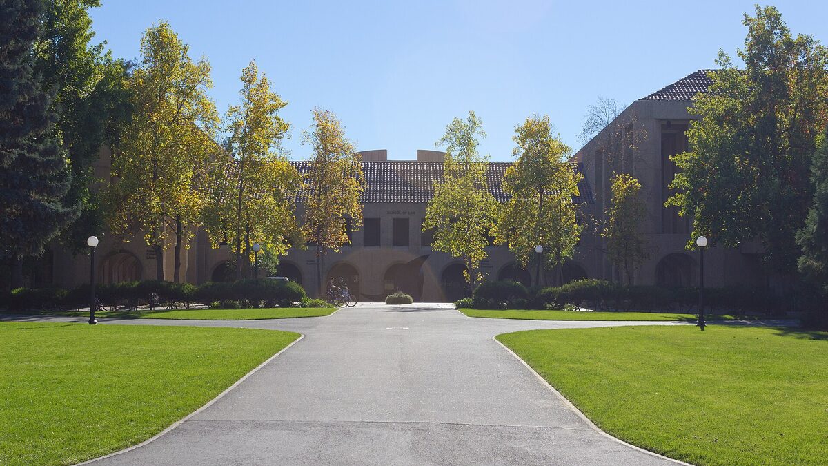 The Stanford Law School building on Stanford University's campus