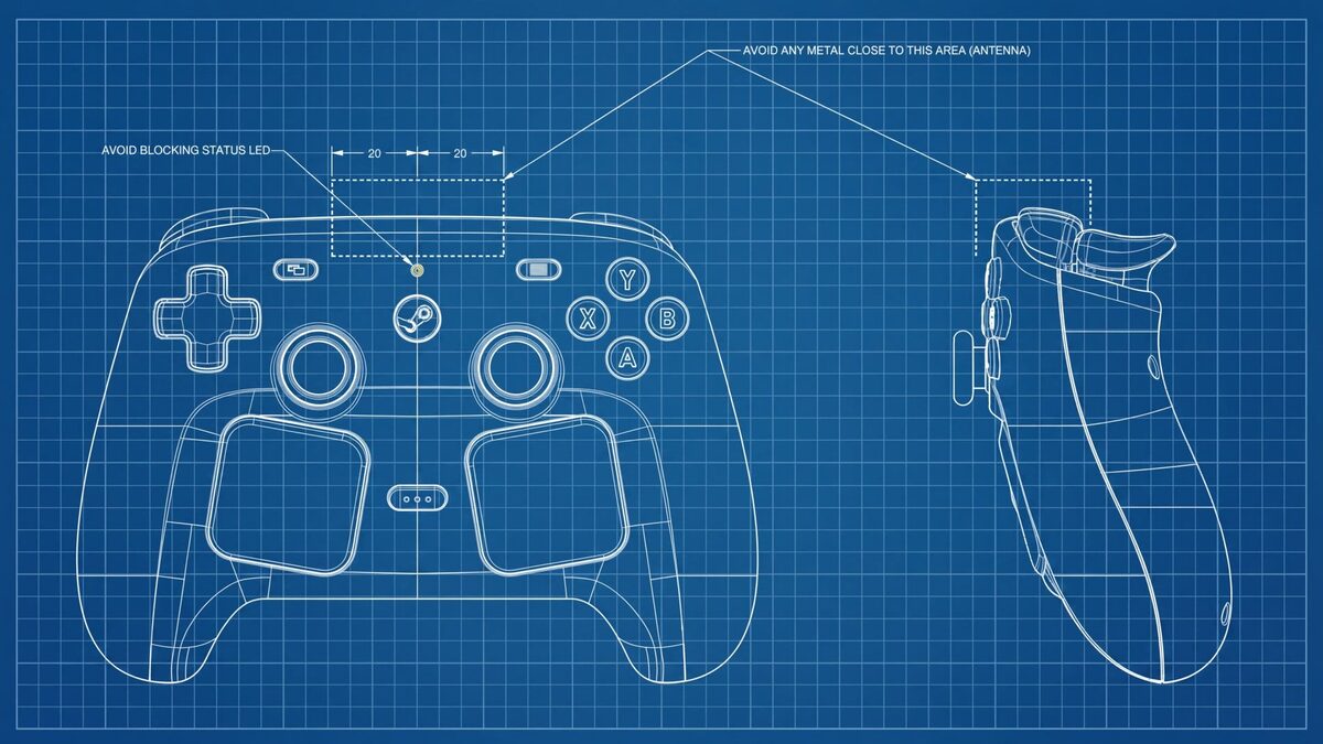 Steam Controller hardware shown from above