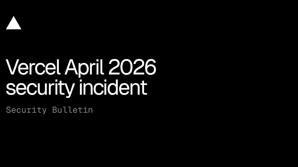 Vercel logo displayed on the company's security incident bulletin page