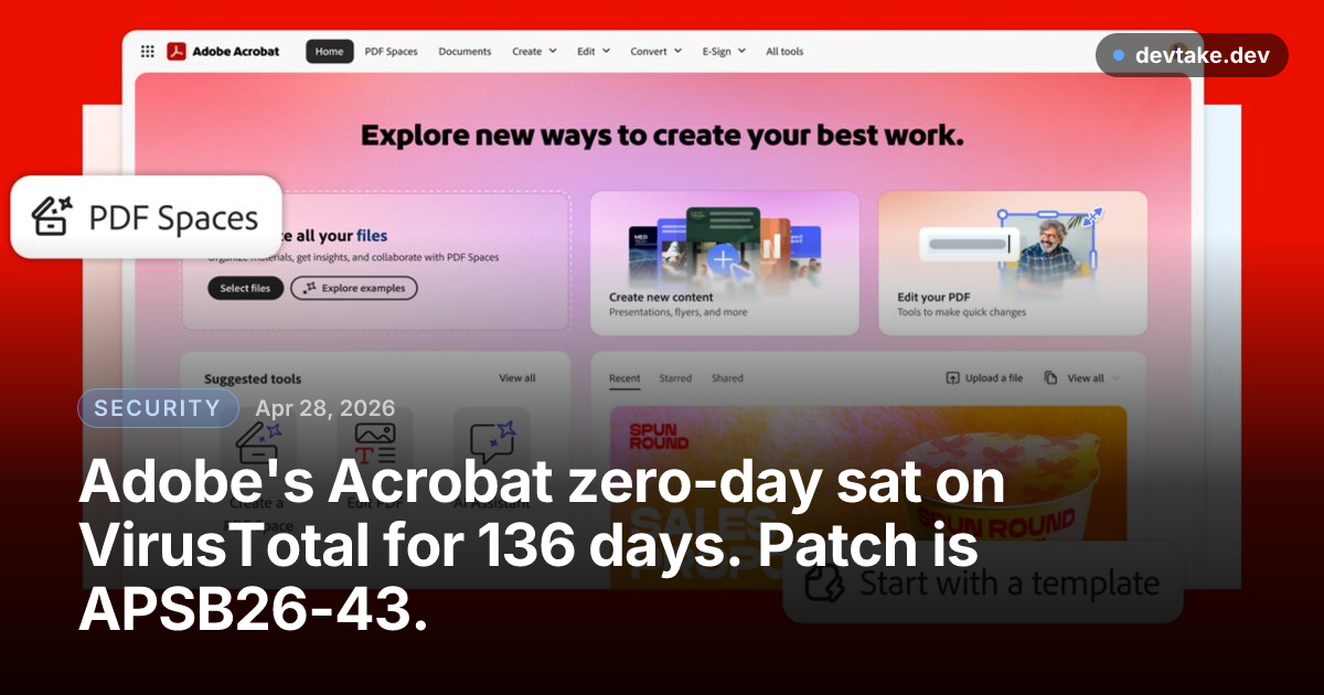 Adobe Acrobat product hero card showing the red Acrobat icon.