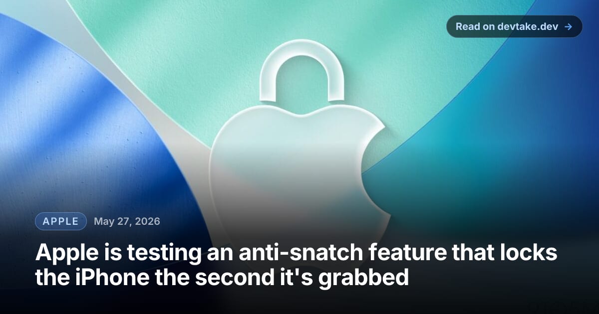 Apple's security branding, illustrating the iPhone theft-protection layer the new anti-snatch feature would extend.