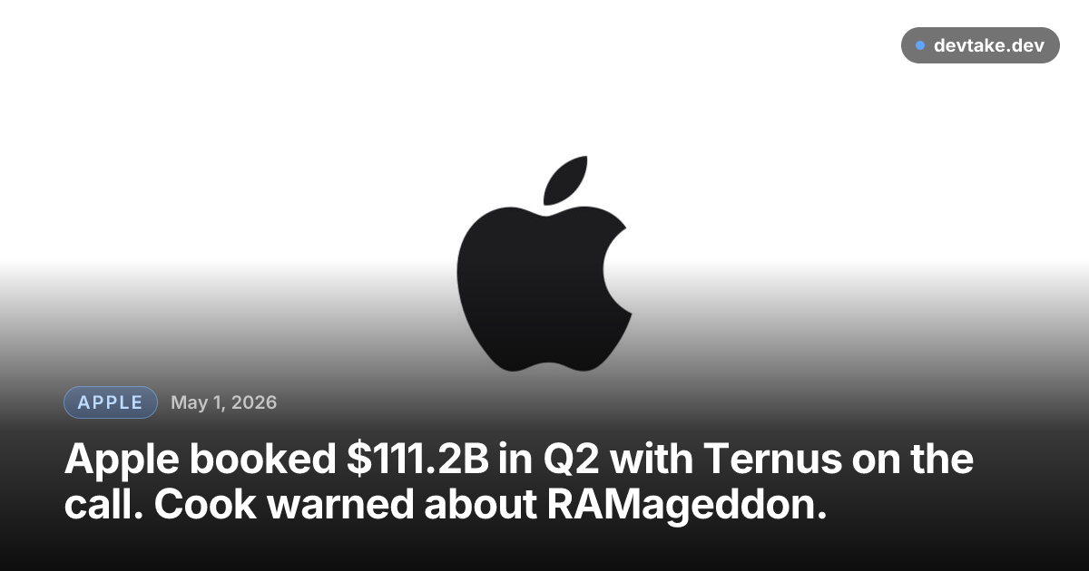 Apple logo from the Apple Newsroom press release for Q2 2026 second-quarter results