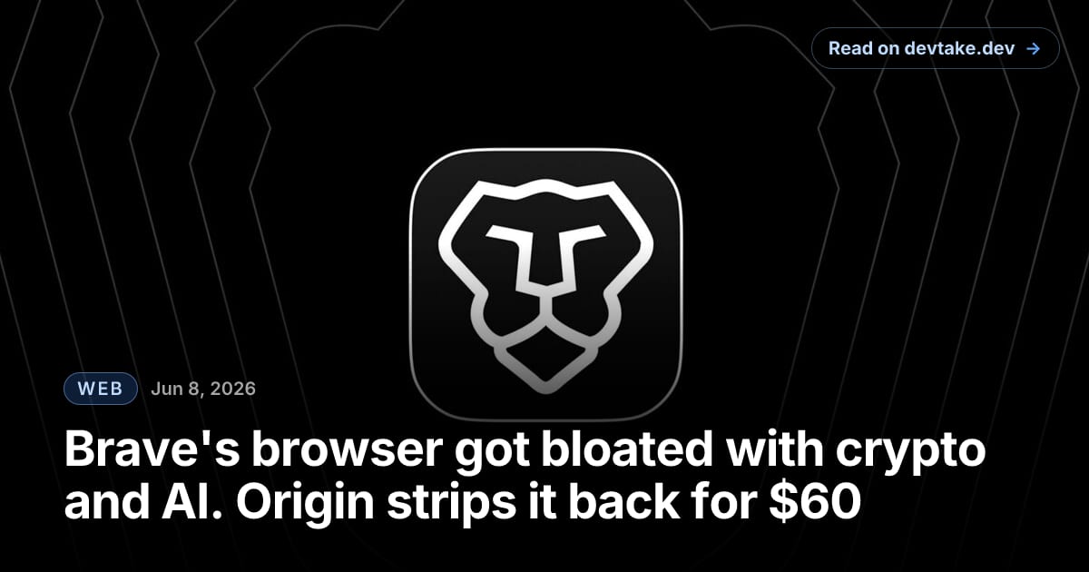 Brave Origin promotional graphic from Brave's announcement blog