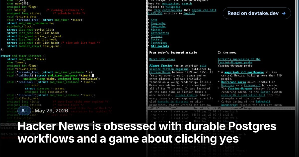 A developer's Emacs session in a Linux terminal, editing C source alongside a shell