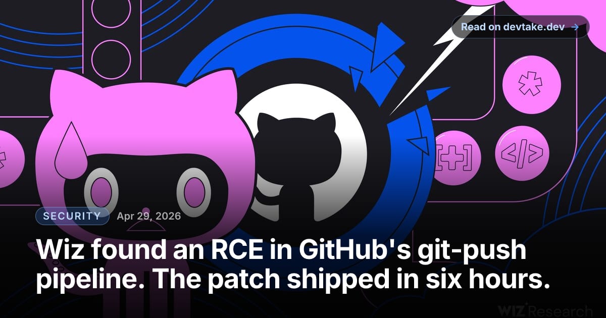 GitHub branding image used by Wiz Research in their CVE-2026-3854 writeup.