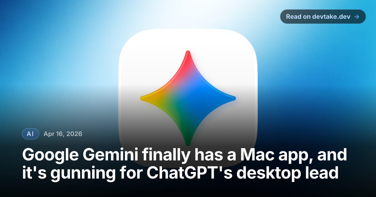 Google Gemini app running on a Mac desktop showing the mini chat interface