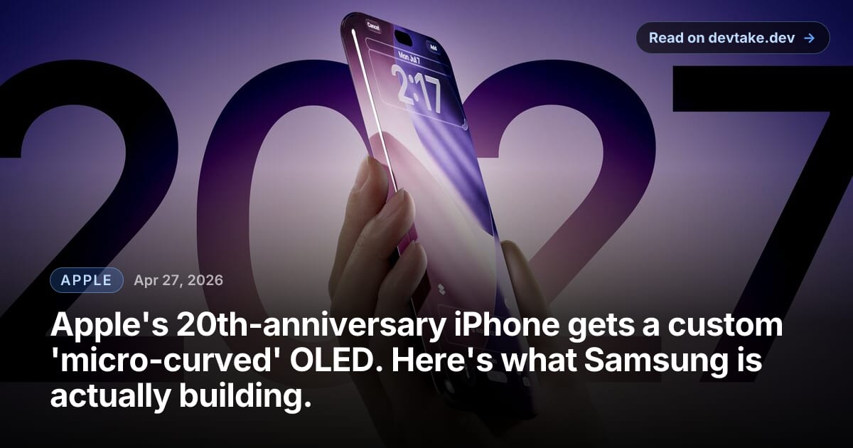 Concept render of a near-bezel-less iPhone with a curved display in a vivid purple finish.
