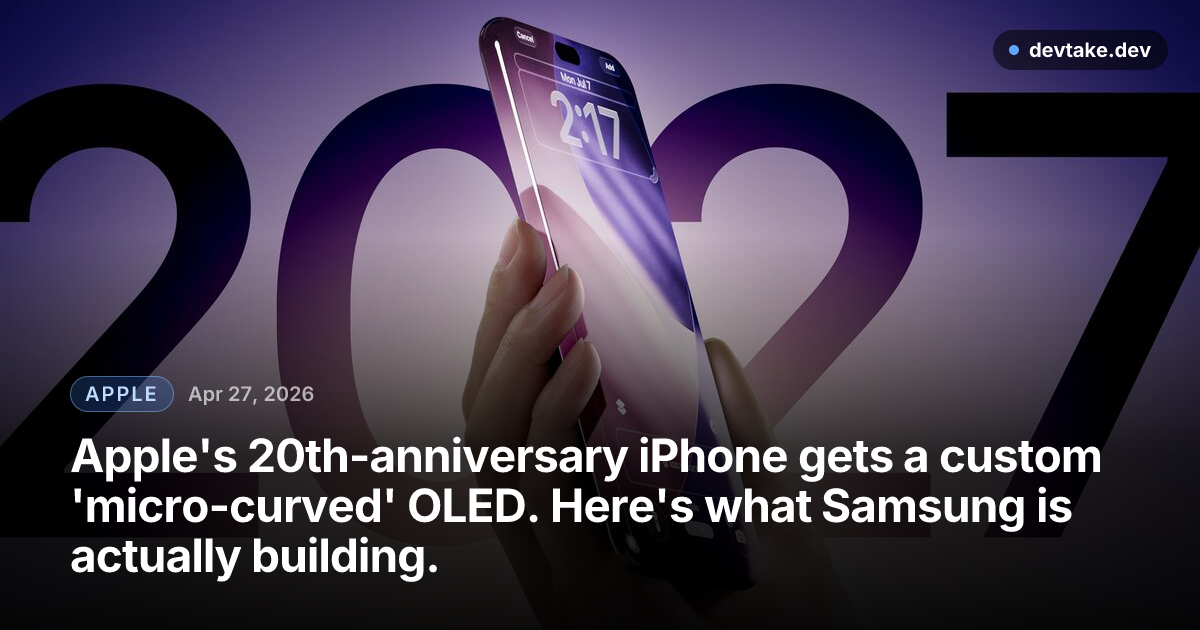 Concept render of a near-bezel-less iPhone with a curved display in a vivid purple finish.