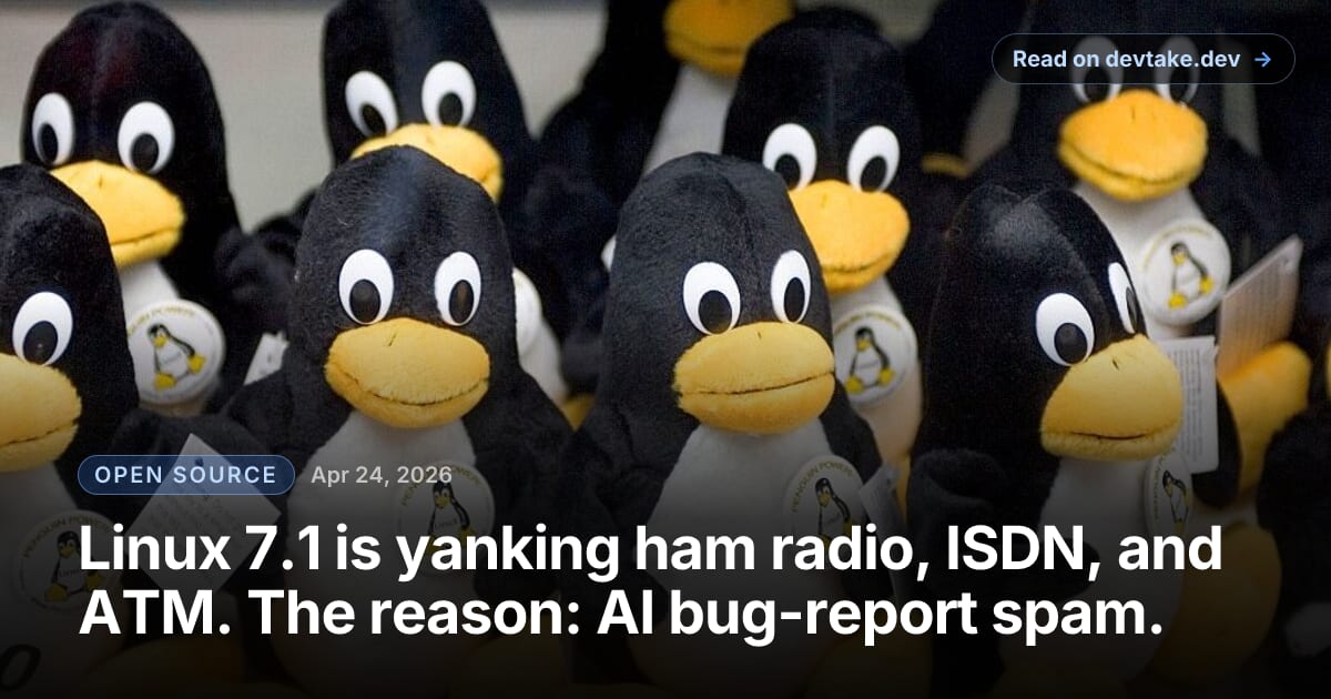 Illustration accompanying Tom's Hardware coverage of the Linux kernel driver removal.