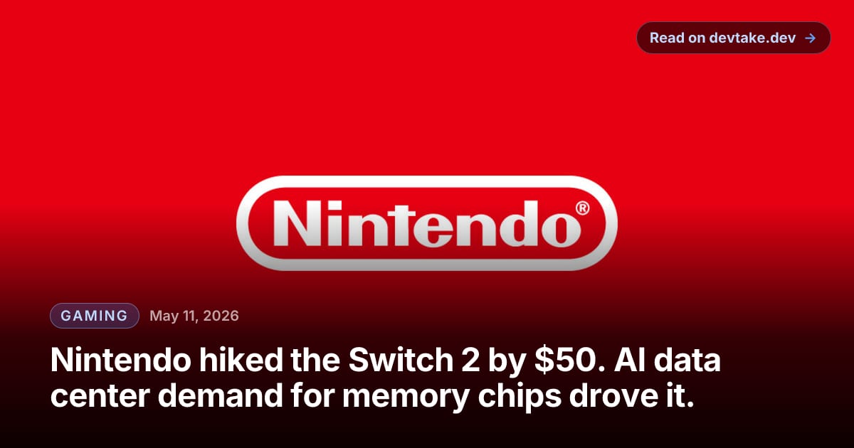Nintendo corporate social-share artwork used on the official news release announcing Switch 2 price revisions