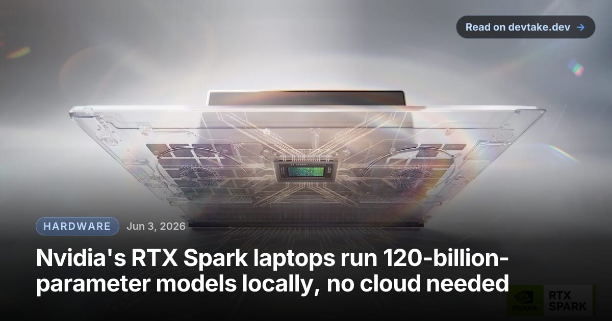Nvidia RTX Spark laptop shown at the Windows AI PC announcement