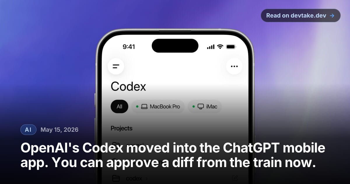 OpenAI's Codex inside the ChatGPT mobile app, showing a Codex review on a phone screen.