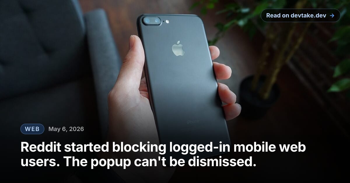 A black smartphone held in a hand against a dark background, illustrating mobile web access to social platforms