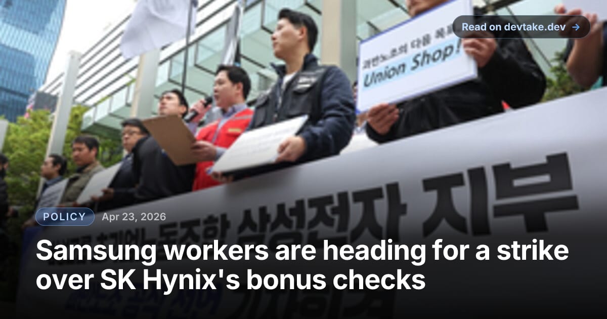 Samsung Electronics logo on corporate signage during labor unrest in South Korea