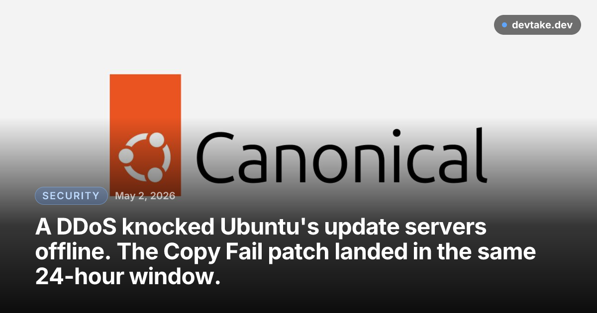 Canonical Ubuntu logo on the canonical.com homepage, illustrating the company affected by the May 2026 DDoS attack.