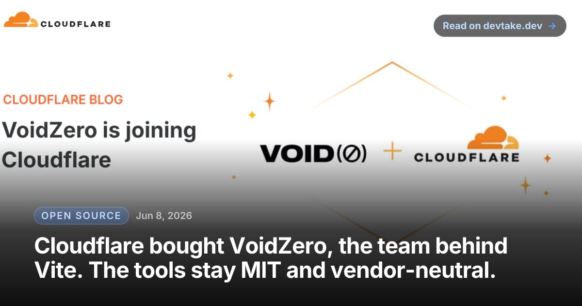 Cloudflare blog graphic announcing that VoidZero is joining Cloudflare