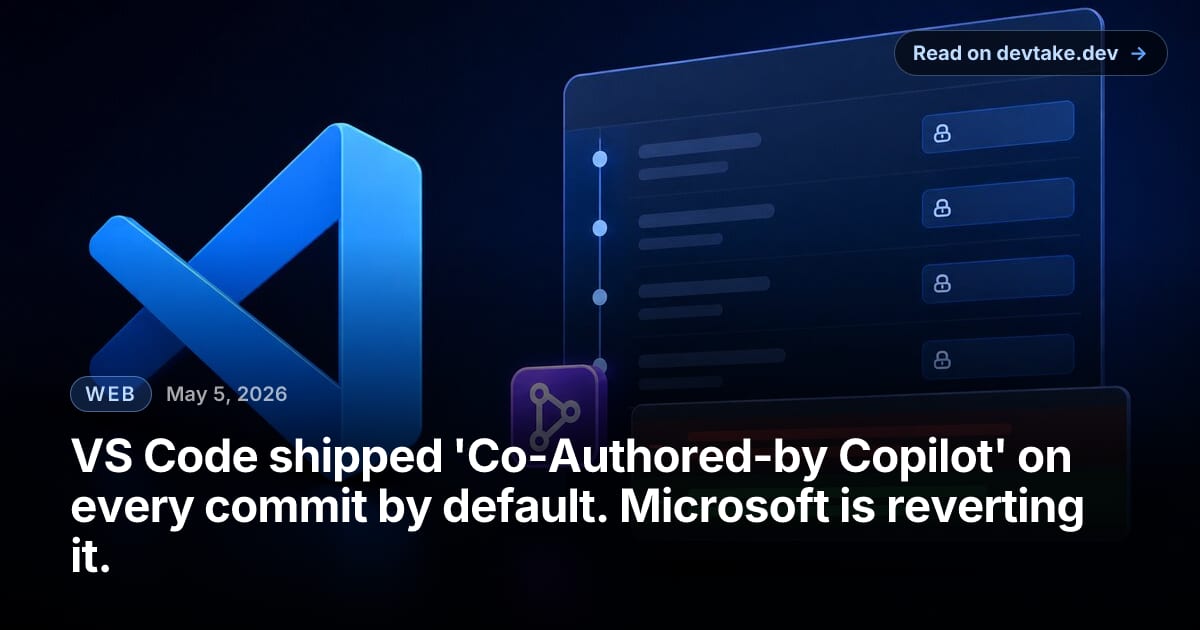 Illustration of a Git commit message stamped with a Copilot co-author trailer.